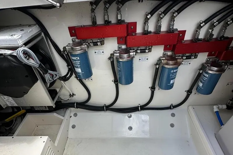  Yacht Photos Pics Interior view of 2017 Hydra-Sports 4200 Siesta boat engine compartment.