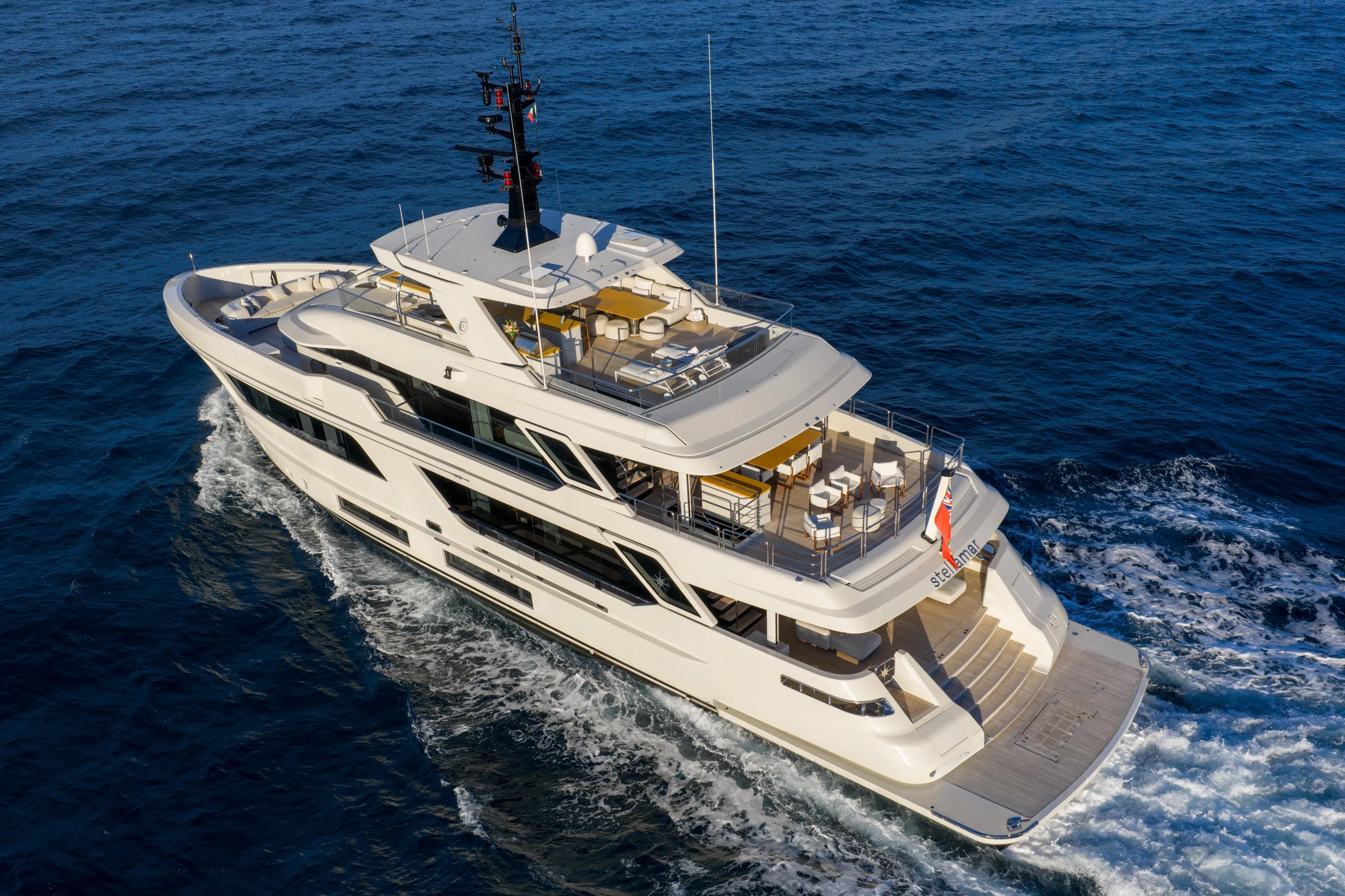 Stellamar Yacht Photos Pics Luxurious 2023 Cantiere Delle Marche RJ 115 yacht cruising on open sea.