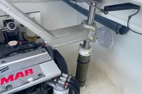 Engine compartment of 2022 Leopard 42 yacht with Yanmar engine components.