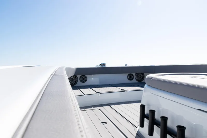  Yacht Photos Pics 2024 Freeman 47 boat interior with sleek design and modern features.