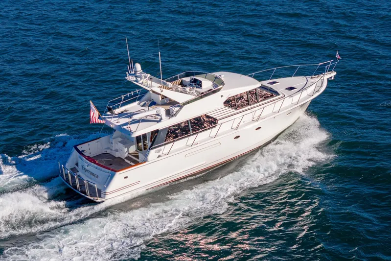 Esperanca Yacht Photos Pics 1998 West Bay 58 Sonship Pilothouse MY cruising on open water.