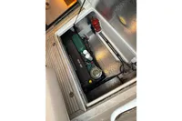 Engine compartment of 2019 Nimbus 365 Coupe with Volvo Penta D6-435 engine.