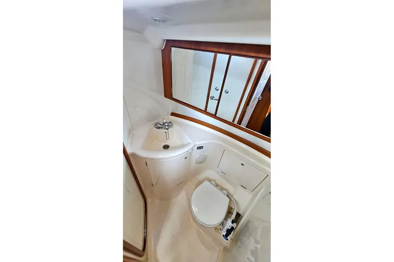  Yacht Photos Pics Luxurious bathroom in 2008 X-Yachts X50, featuring sleek design and modern amenities.