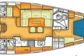  Yacht Photos Pics 2008 X-Yachts X50 interior layout, showcasing spacious cabin and amenities.