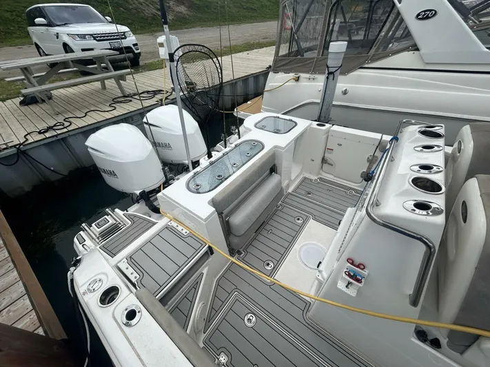  Yacht Photos Pics 2018 Sea Fox 288 Commander boat with Yamaha engines docked at marina.