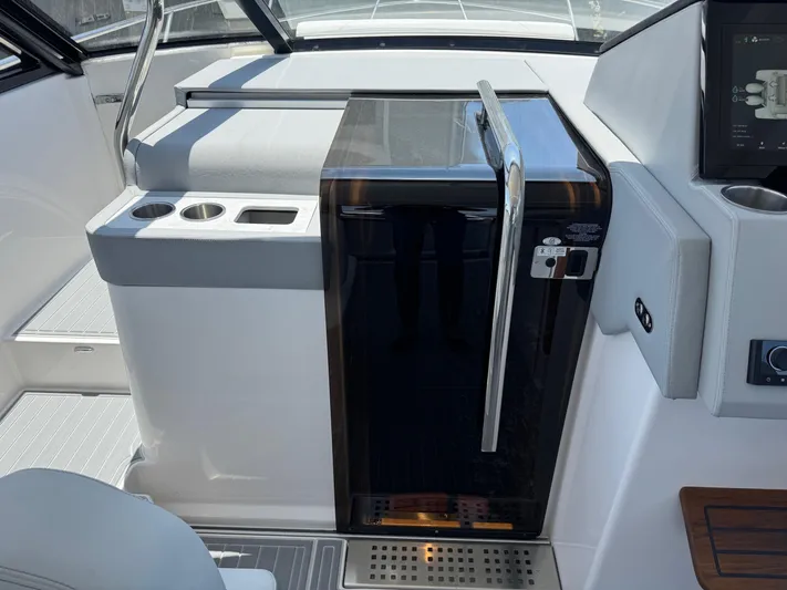 36 Xo Yacht Photos Pics 2026 Regal 36 XO yacht cockpit with sleek design and modern controls.