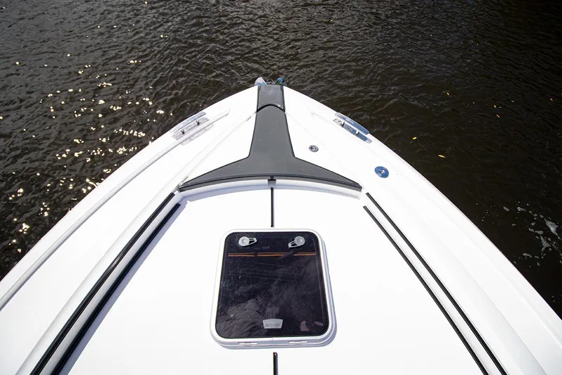  Yacht Photos Pics 2021 Fairline F Line 33 boat bow on water.