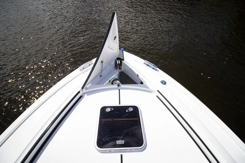  Yacht Photos Pics 2021 Fairline F Line 33 boat bow on water.