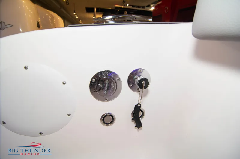  Yacht Photos Pics 2023 Fountain 34 SC boat ignition and control panel with keys at Big Thunder Marine.