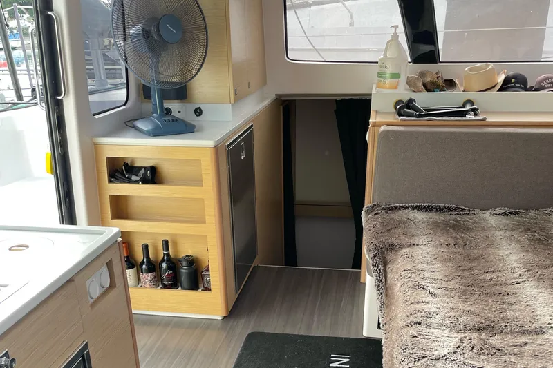 Inconceivable Yacht Photos Pics Interior of 2018 Outremer 4X catamaran with cozy furnishings and modern amenities.