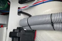 2018 Outremer 4X interior wiring and components, featuring organized cables and connectors.