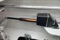 Hydraulic system in 2018 Outremer 4X yacht, featuring metal components and a black housing.