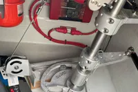 2018 Outremer 4X yacht interior showing mechanical components and wiring.