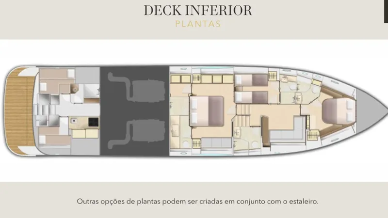  Yacht Photos Pics Deck layout of 2020 Intermarine 80 yacht, showcasing interior design and room arrangement.