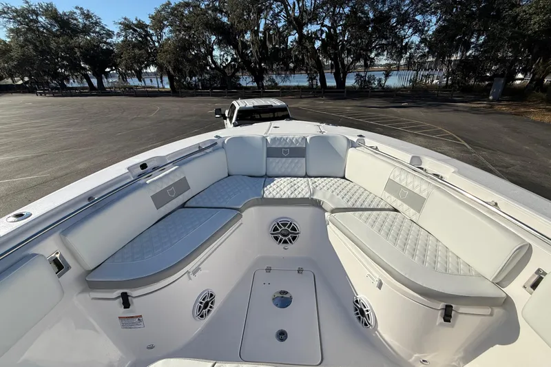  Yacht Photos Pics 2024 Sea Fox 288 Commander boat with spacious seating and elegant design.