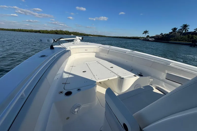  Yacht Photos Pics 2021 Sea Hunt Gamefish 30 boat with forward seating on calm water.