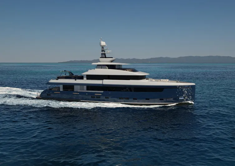 Magnolia Yacht Photos Pics Luxurious 2026 Magnolia Yachts custom model cruising on serene blue waters.