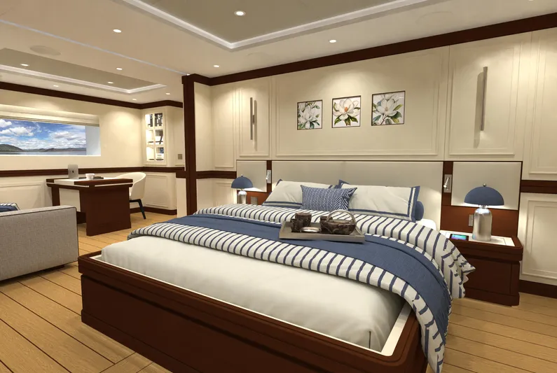 Magnolia Yacht Photos Pics Luxurious 2026 Magnolia Yachts bedroom with elegant decor and modern amenities.