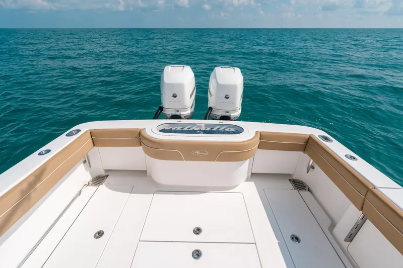  Yacht Photos Pics 2020 Valhalla Boatworks V-33 with twin engines on open sea.