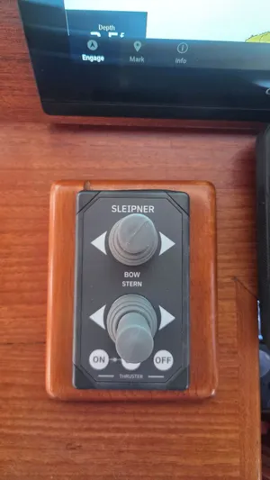 Cinsubar II Yacht Photos Pics Control panel of a 1997 Grand Banks 49 Classic boat.