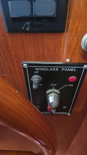 Cinsubar II Yacht Photos Pics Windlass panel on Grand Banks 49 Classic, year 1997.