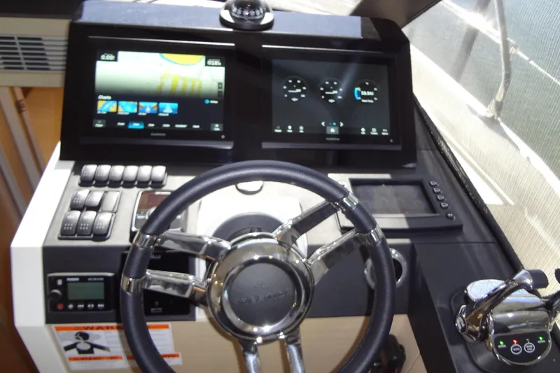 Dream Big Yacht Photos Pics 2023 Prestige 420S yacht dashboard with advanced navigation and control systems.