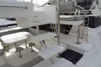 Leopard 50 yacht interior with modern seating and navigation area, 2021 model.