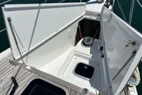 Open storage compartment on a 2016 Solaris 58 yacht deck.