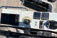 Control panel of a 2016 Solaris 58 yacht with navigation instruments.