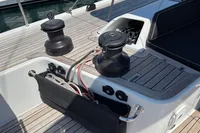 Deck of 2016 Solaris 58 yacht with winches and rope storage.