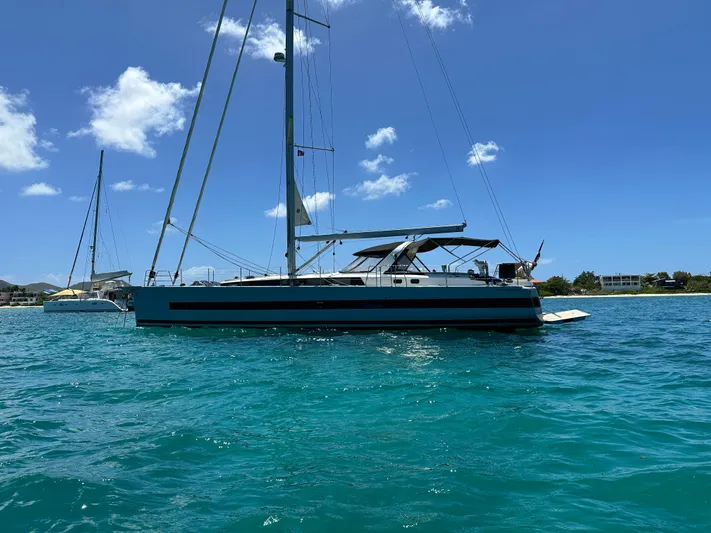  Yacht Photos Pics 2019 Beneteau Oceanis Yacht 62 sailing on clear blue waters under a sunny sky.