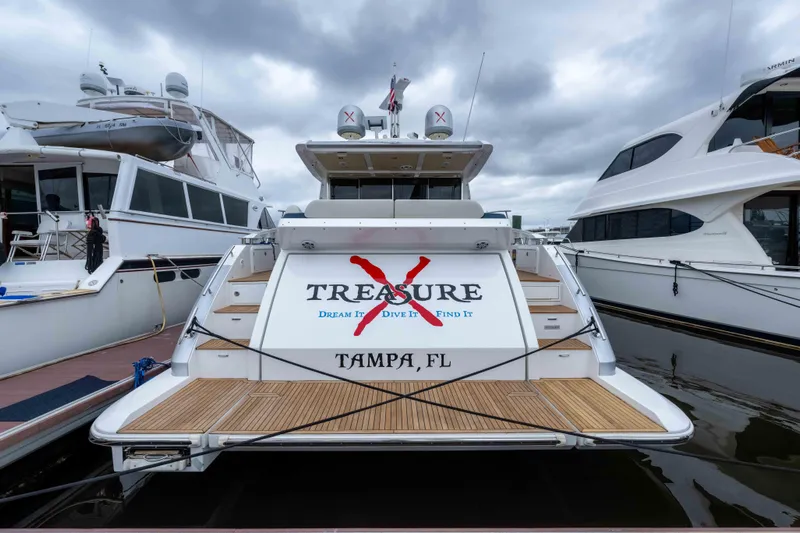 Treasure X Yacht Photos Pics 2015 Azimut 55S yacht named "Treasure" docked in Tampa, FL marina.