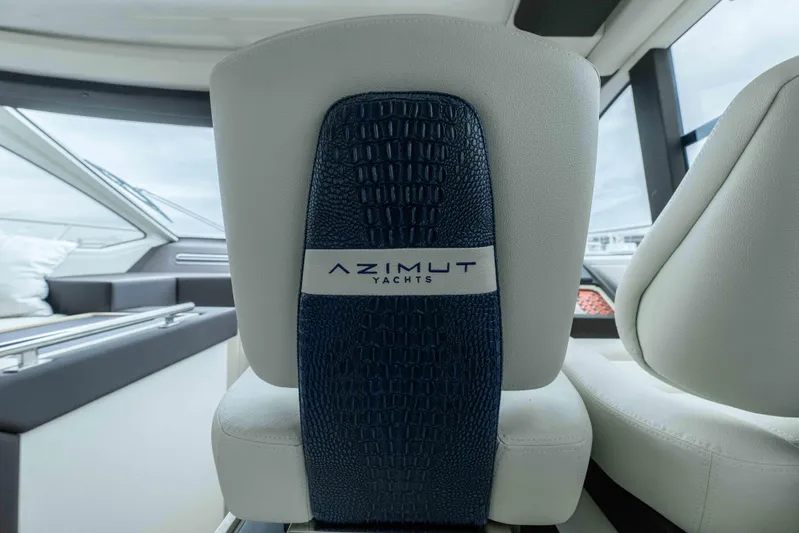 Treasure X Yacht Photos Pics Luxurious interior of 2015 Azimut 55S yacht with elegant seating design.
