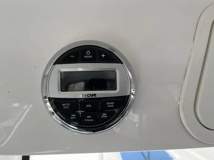  Yacht Photos Pics 2024 Tuna catamaran control panel with digital display and buttons.