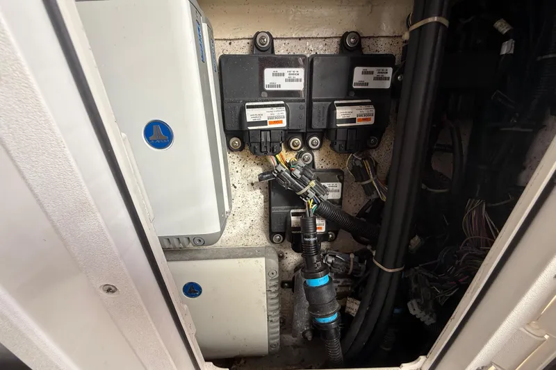  Yacht Photos Pics Electrical components inside a 2016 Extreme Boats 38 Cuddy Cabin.