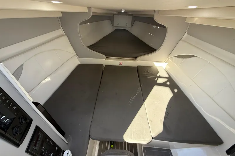  Yacht Photos Pics 2016 Extreme Boats 38 Cuddy Cabin interior with spacious sleeping area and modern design.