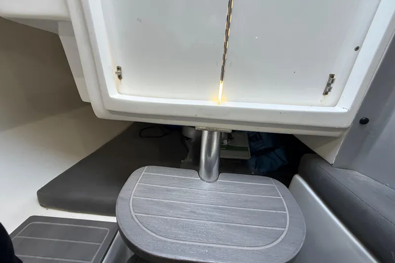  Yacht Photos Pics 2016 Extreme Boats 38 Cuddy Cabin interior with seating and storage area.