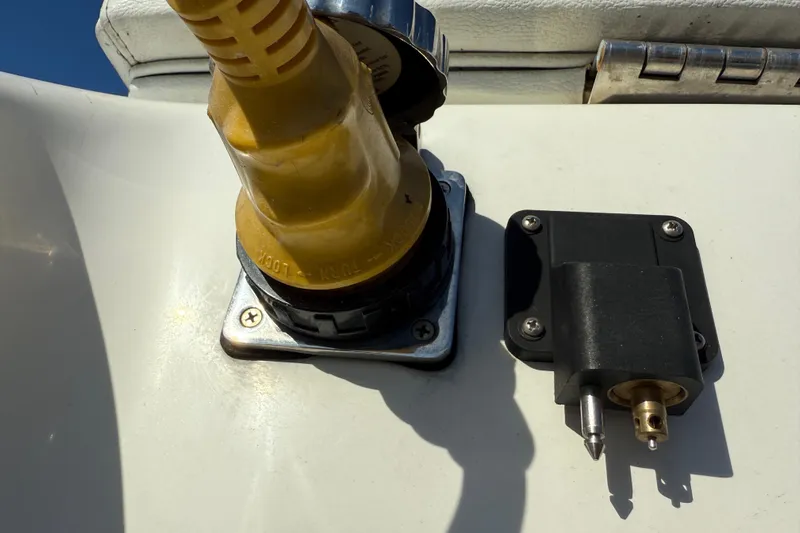  Yacht Photos Pics Power and connector ports on a 2016 Extreme Boats 38 Cuddy Cabin.