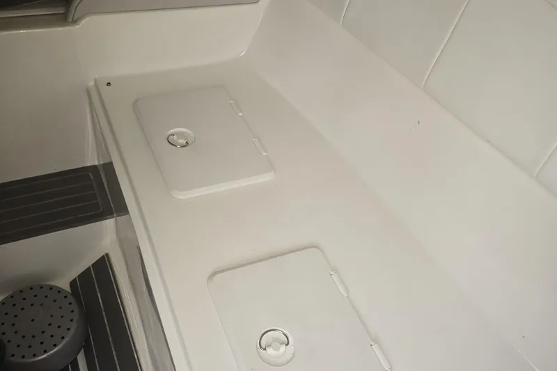  Yacht Photos Pics 2016 Extreme Boats interior with storage compartments and non-slip flooring.