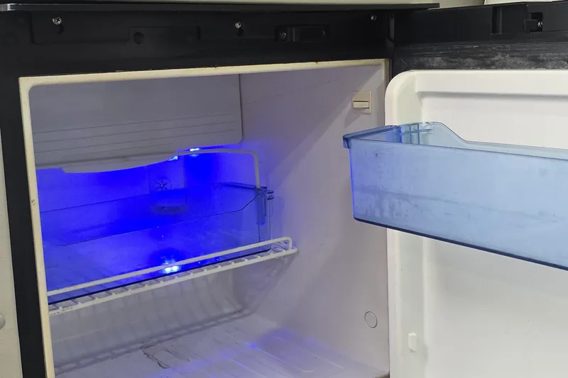 Yacht Photos Pics Open refrigerator with blue LED light inside, Extreme Boats model, 2016.