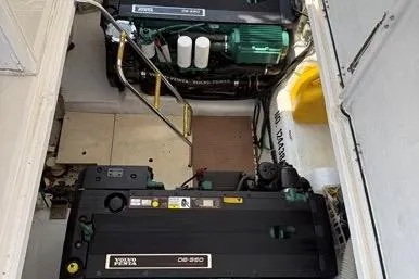  Yacht Photos Pics Engine room of 2007 Island Pilot 395 with Volvo Penta engines.