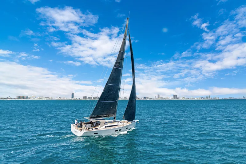 Estela Yacht Photos Pics 2017 Grand Soleil 52 Long Cruise sailing on open blue waters under a clear sky.