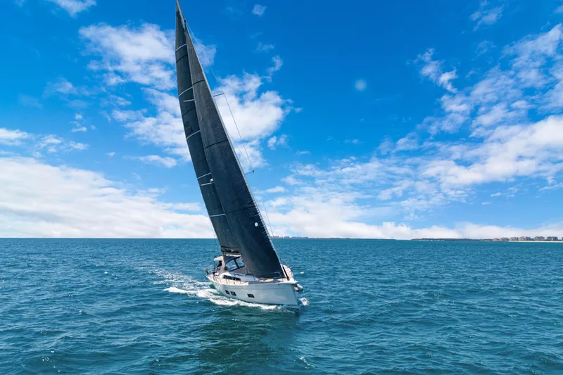 Estela Yacht Photos Pics Grand Soleil 52 Long Cruise 2017 sailing on open sea under clear blue sky.