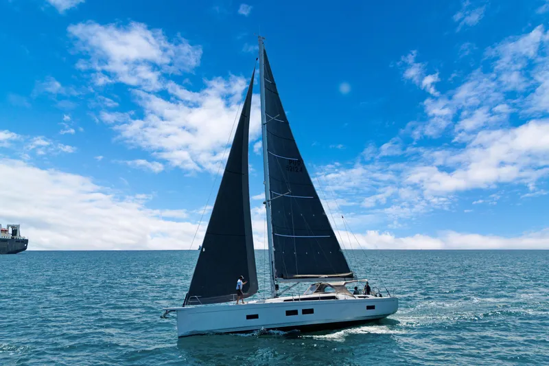 Estela Yacht Photos Pics Grand Soleil 52 Long Cruise 2017 sailing on open sea under clear blue sky.