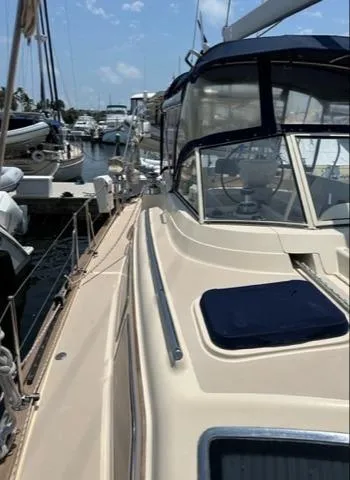 Sapphire Seas Yacht Photos Pics 2005 Island Packet 445 sailboat docked at marina.