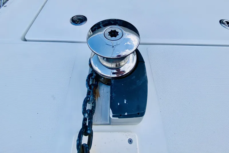 No Schedule Yacht Photos Pics Anchor winch on 2019 Lagoon 42 Owners Version catamaran deck.