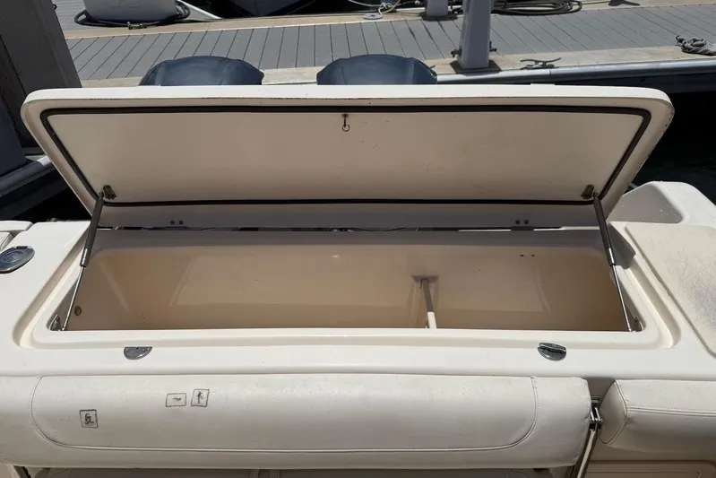  Yacht Photos Pics Open storage compartment on a 2020 Grady-White Canyon 306 boat.