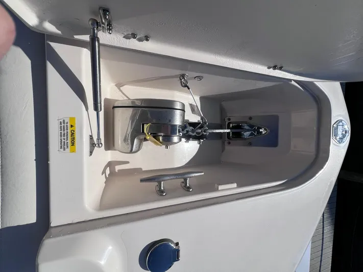  Yacht Photos Pics Anchor compartment of 2023 Grady-White Freedom 325 boat, featuring secure anchor storage.