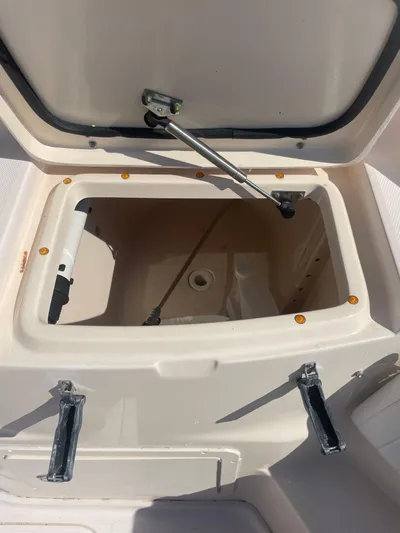 Working Girl Yacht Photos Pics Open storage compartment on 2008 Grady-White Open Express boat.