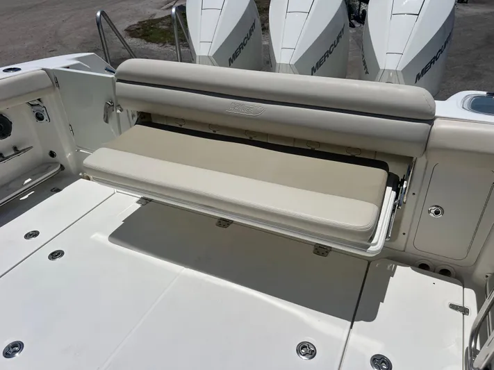  Yacht Photos Pics 2017 Boston Whaler 350 Outrage boat with foldable seating and Mercury engines.